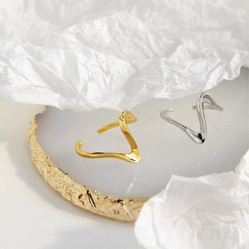 Minimalist Wave Ring – wholesale silver rings