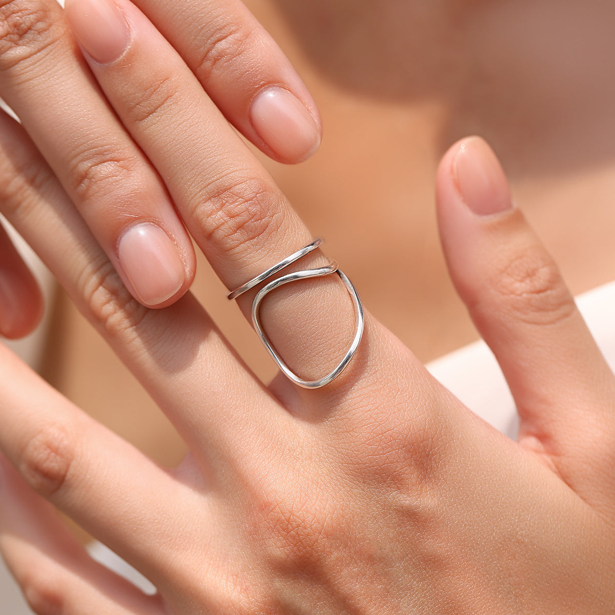 Irregular Geometric Plain Band Ring – wholesale silver rings