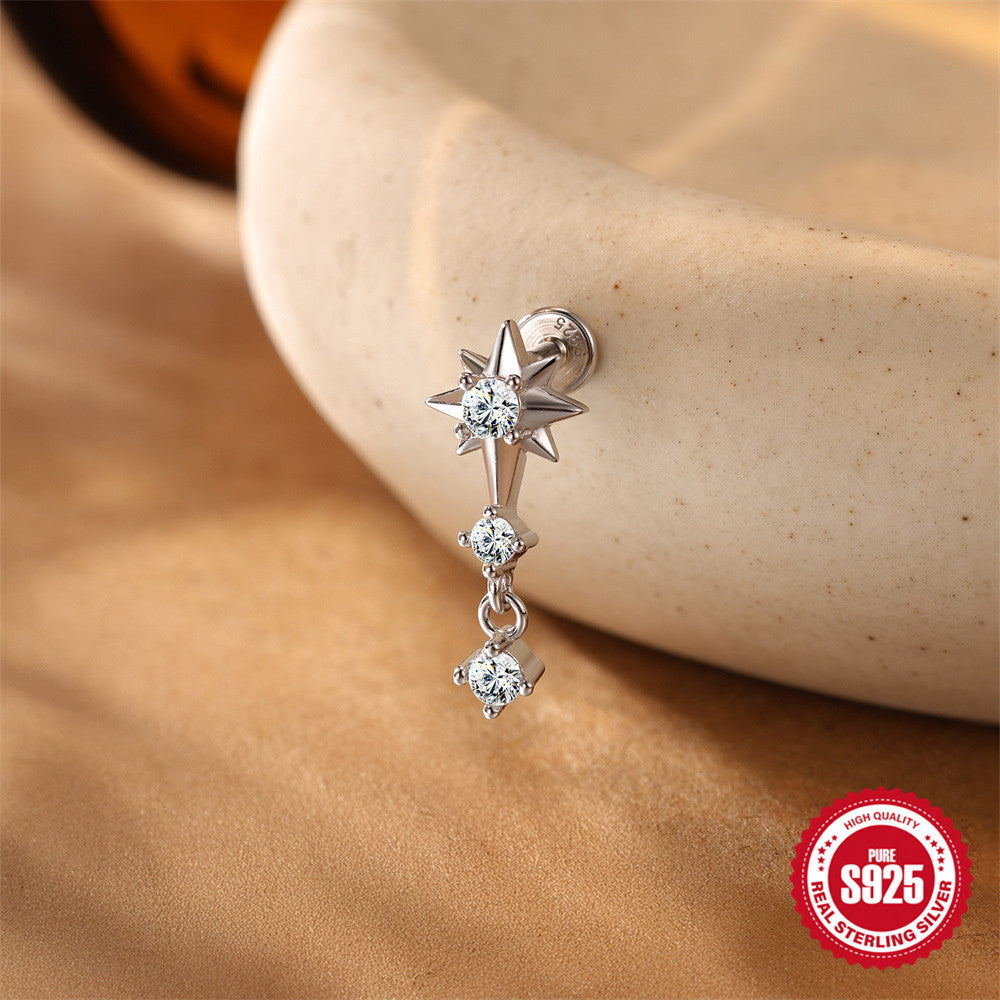 Moissanite 16G Cartilage Stud – image 4
