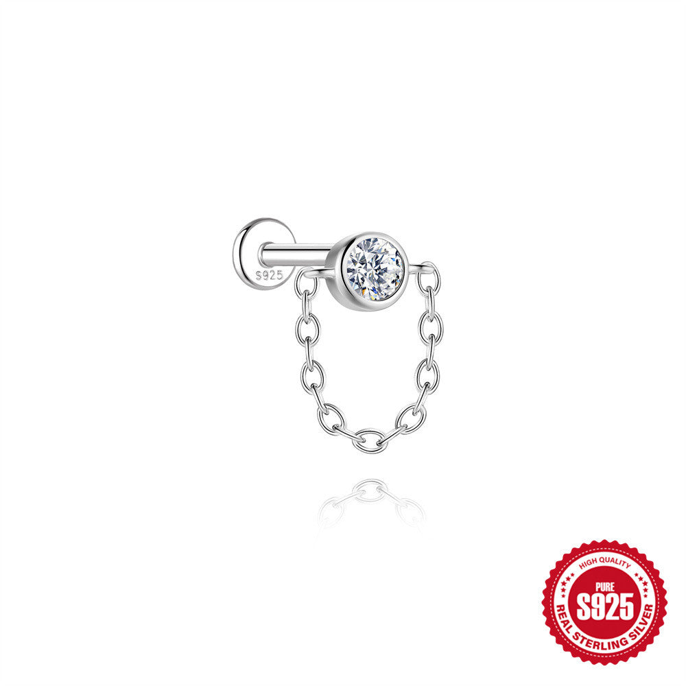 Moissanite 16G Cartilage Stud – image 7