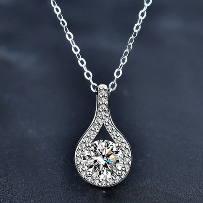Moissanite Water Drop Pendant Necklace – wholesale moissanite jewelry