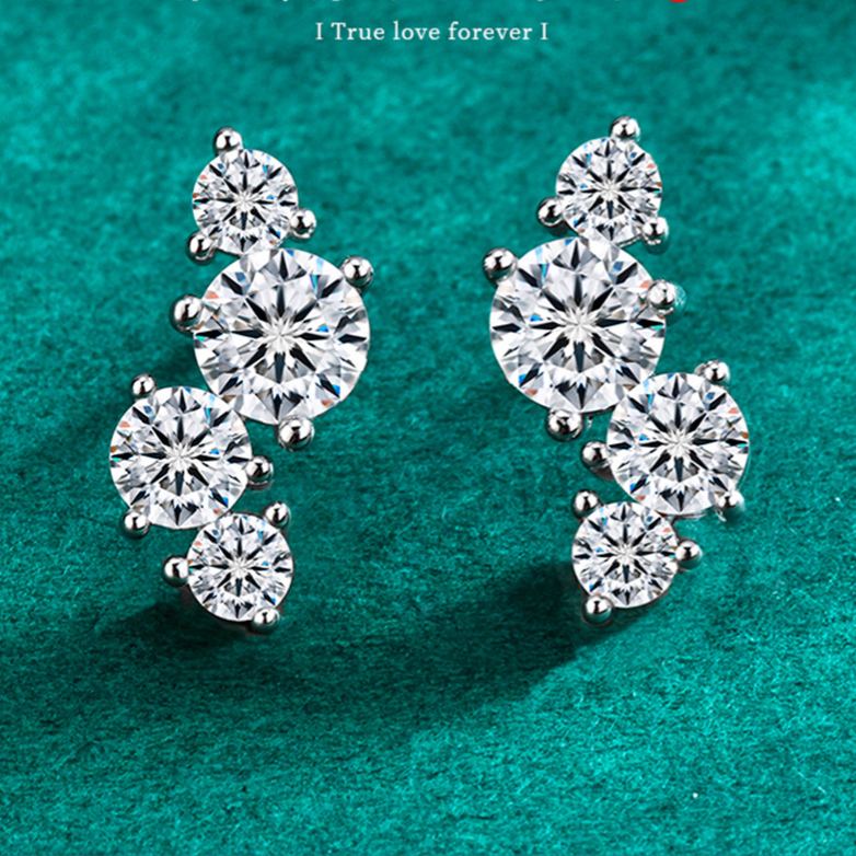 Full Diamond Moissanite Stud Earrings – wholesale moissanite jewelry