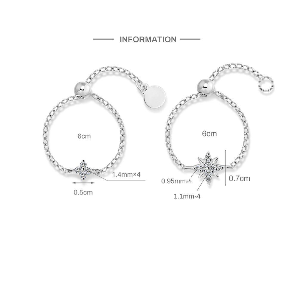 Moissanite Adjustable Chain Ring – image 5