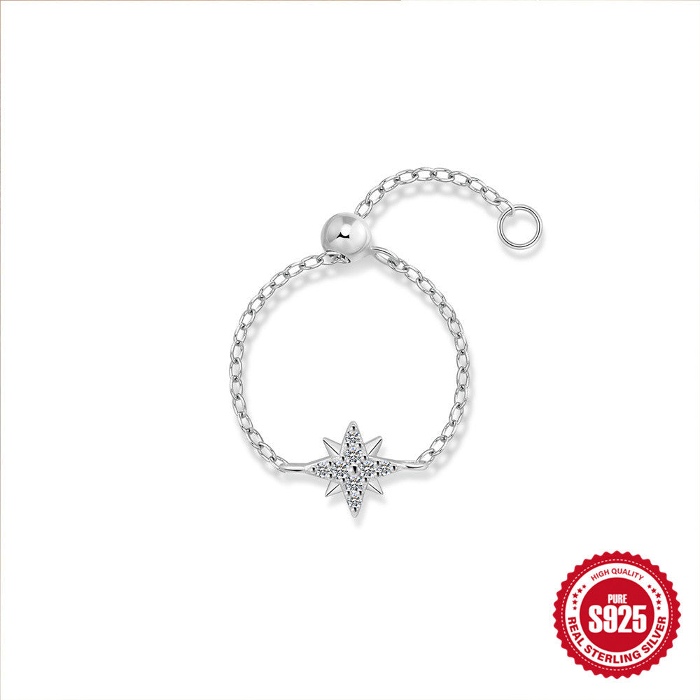 Moissanite Adjustable Chain Ring – image 7