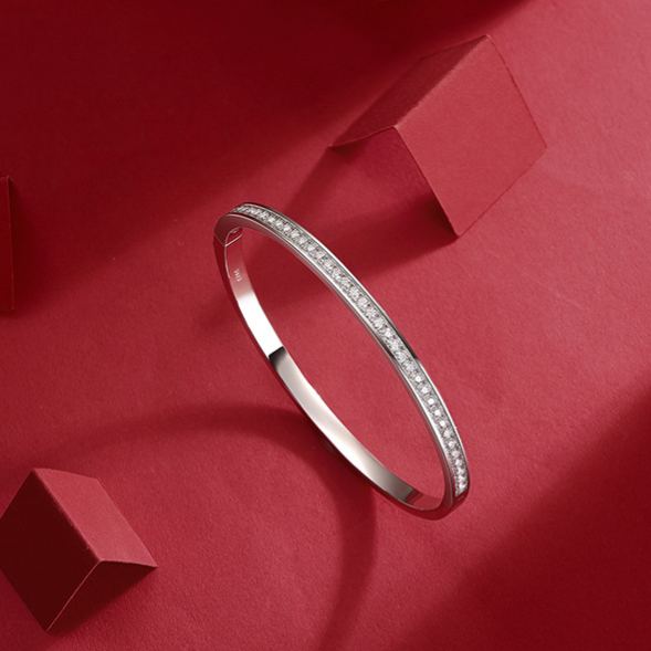 39-Stone Oval Moissanite Bangle – wholesale moissanite jewelry