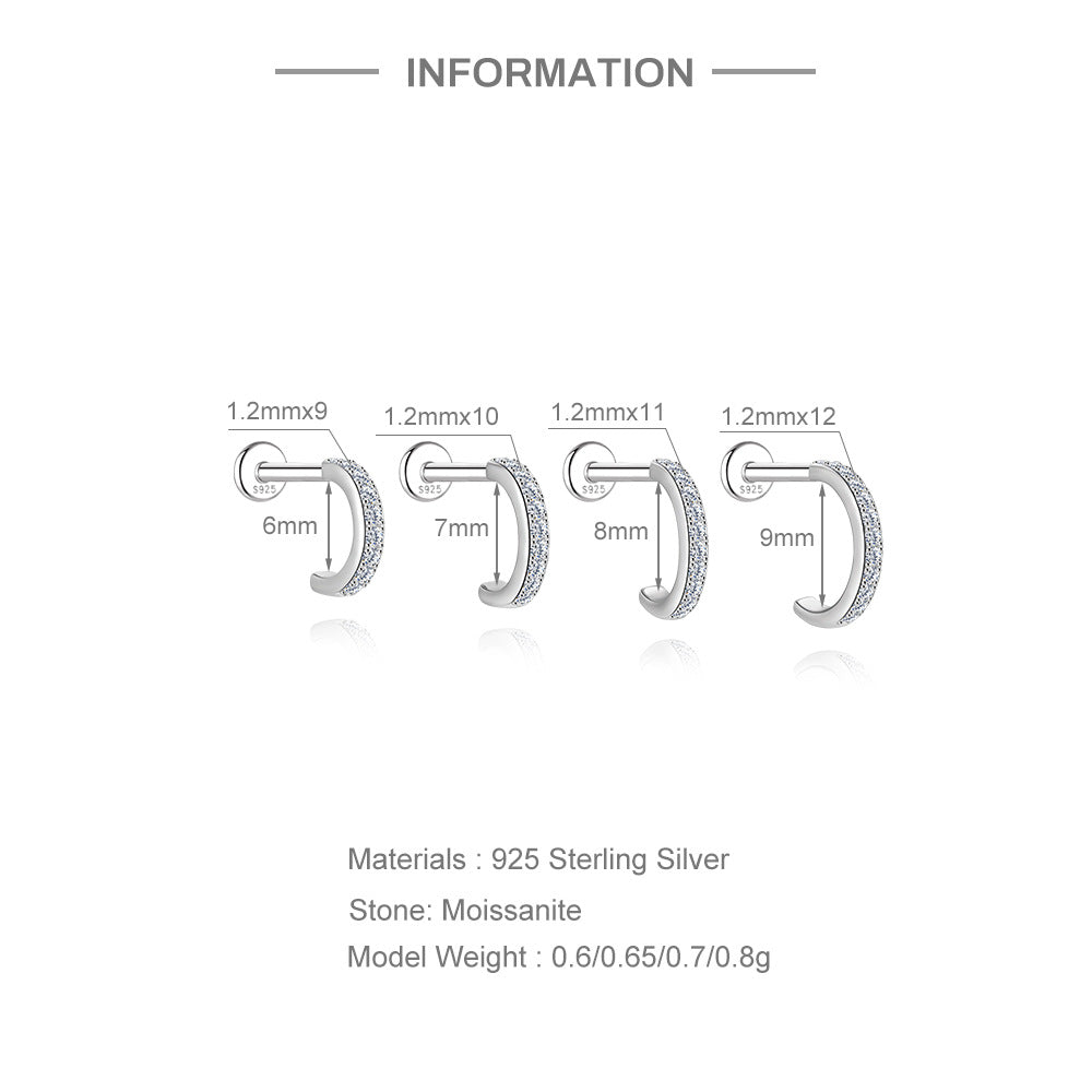 Moissanite Cartilage Stud Earring – image 20
