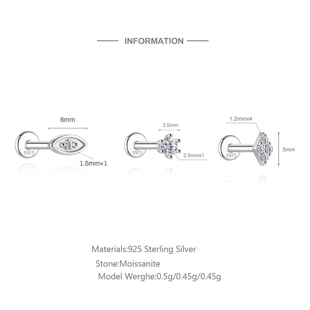Moissanite Cartilage Stud Earring – image 6