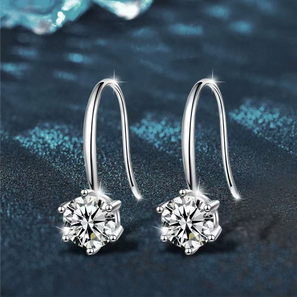 Classic Six-Prong Moissanite Earrings – wholesale moissanite jewelry