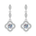 Moissanite Clover Tassel Earrings