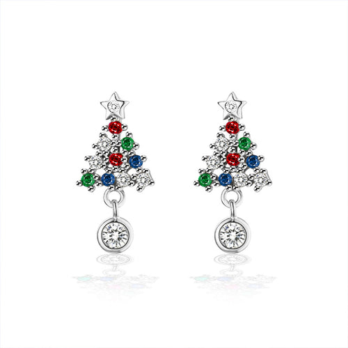 Christmas Tree Colored Moissanite Studs