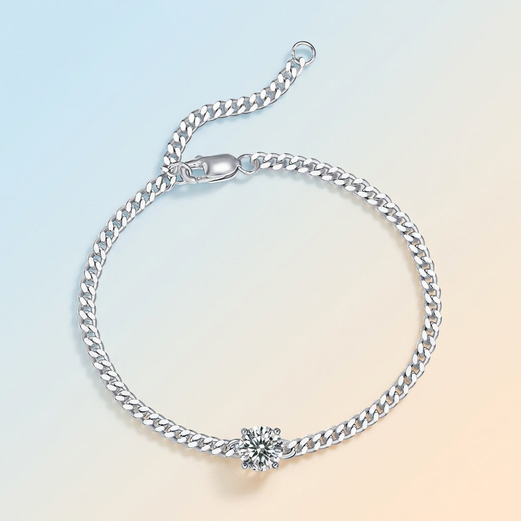 Moissanite Cuban Link Bracelet