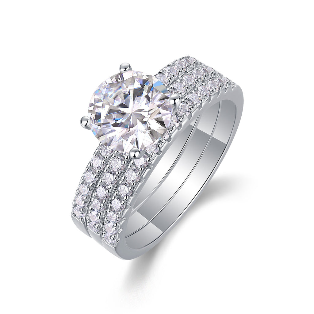 Moissanite Dual-Use Stackable Ring
