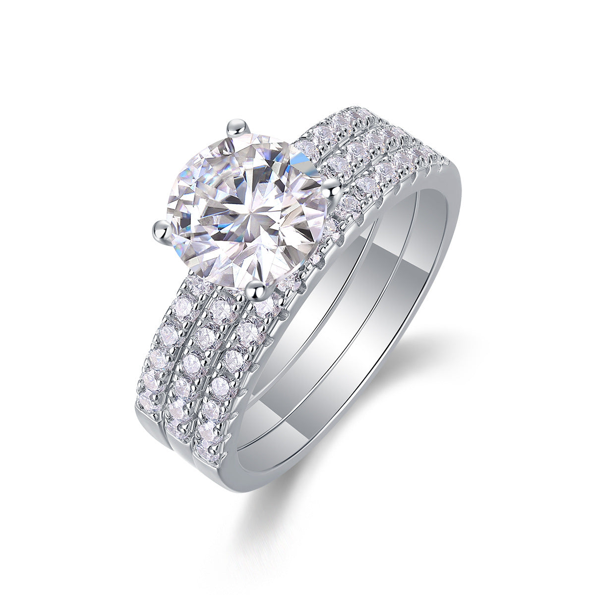 Moissanite Dual-Use Stackable Ring