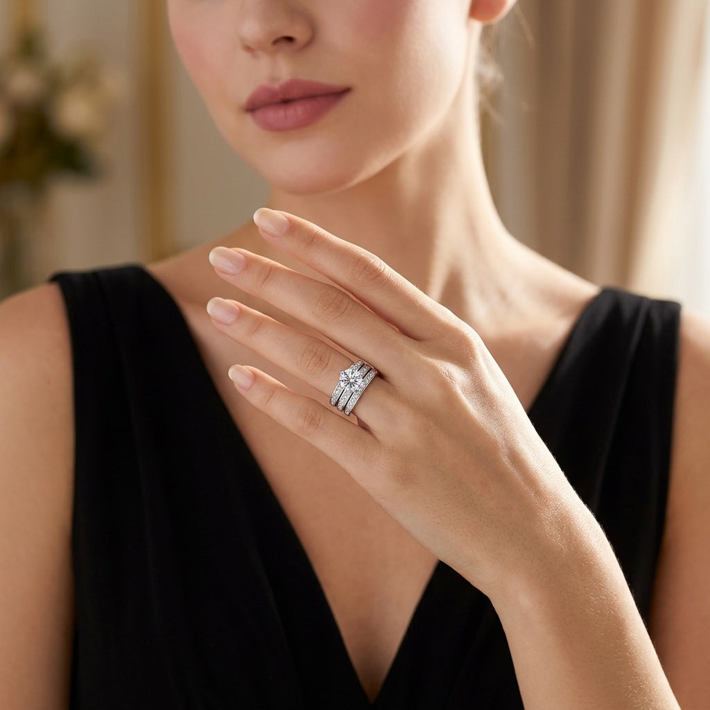 Moissanite Dual-Use Stackable Ring – image 5