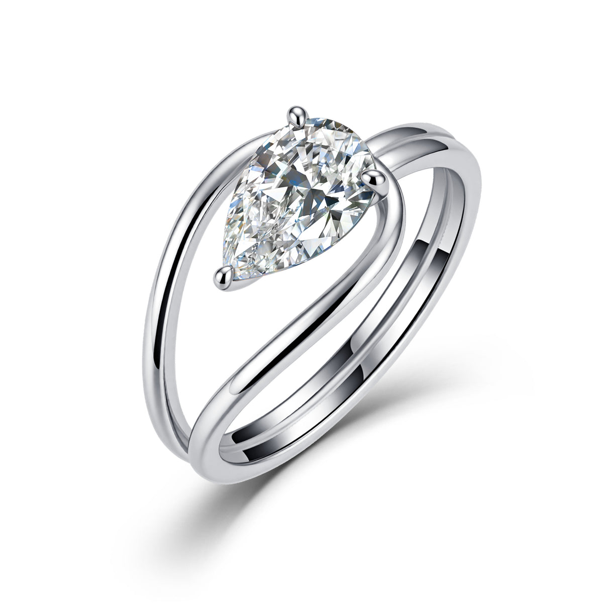 Pear-Shaped Moissanite Engagement Ring