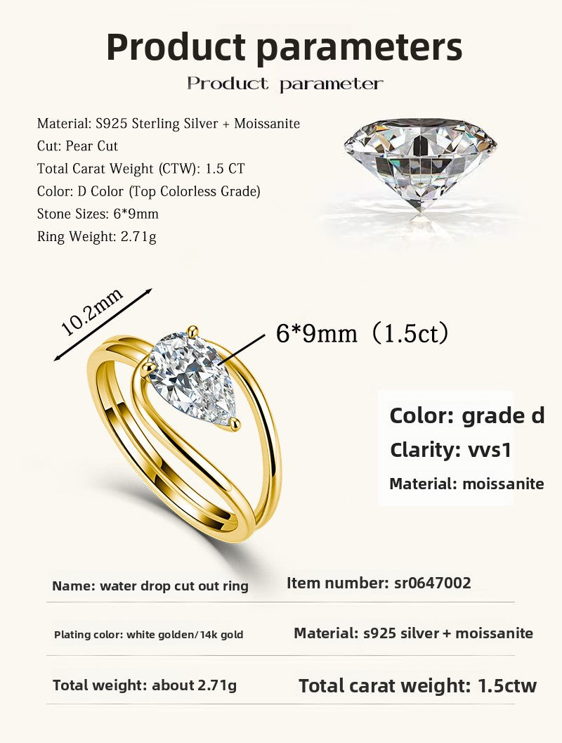 Pear-Shaped Moissanite Engagement Ring – image 5