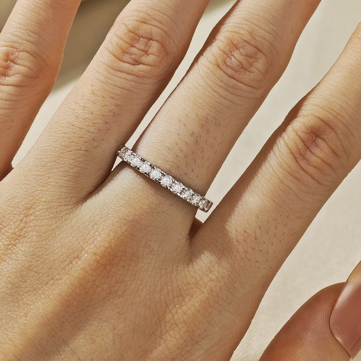 Moissanite Eternity Band Ring – image 4
