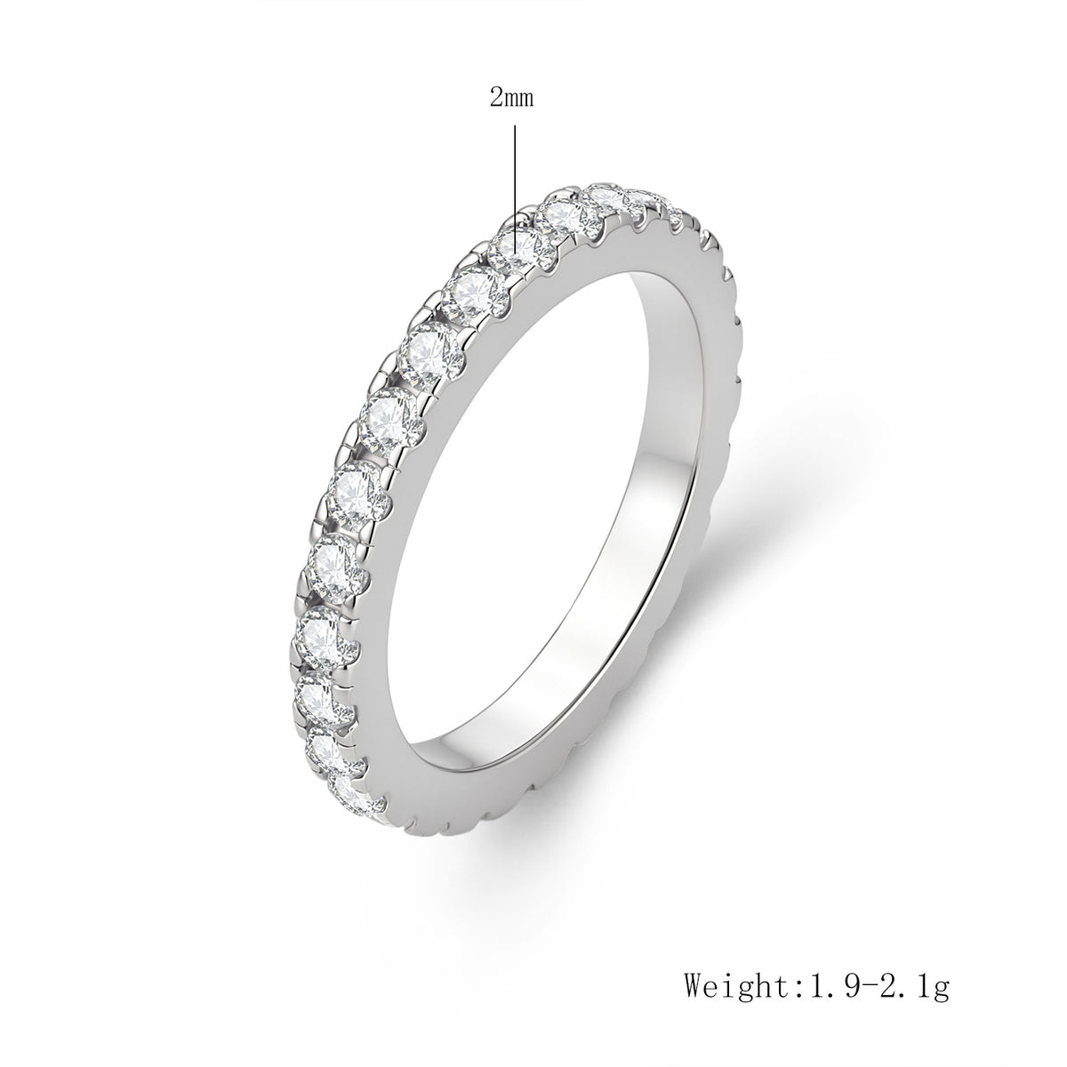 Moissanite Eternity Band Ring – image 5