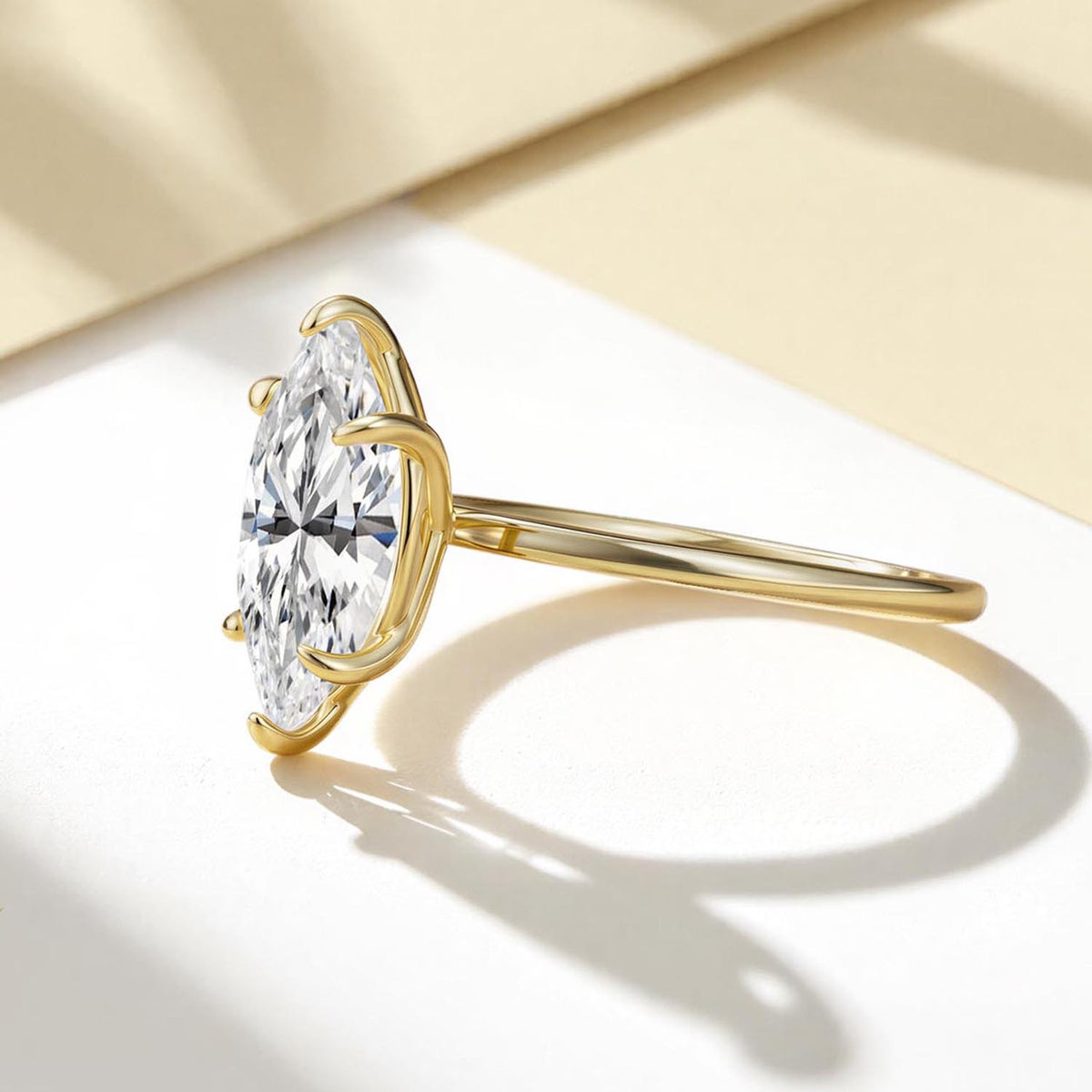 Marquise Moissanite Solitaire Ring – detail view 3