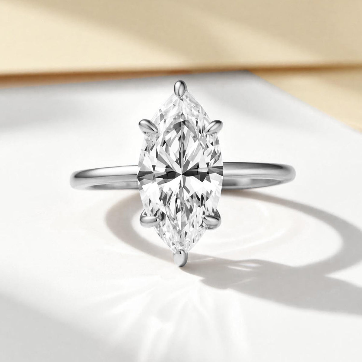 Marquise Moissanite Solitaire Ring – image 4