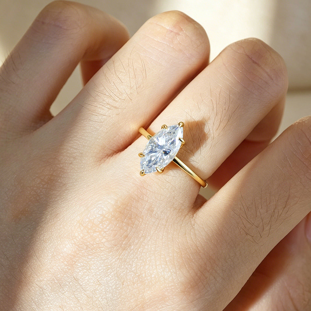 Marquise Moissanite Solitaire Ring – image 5