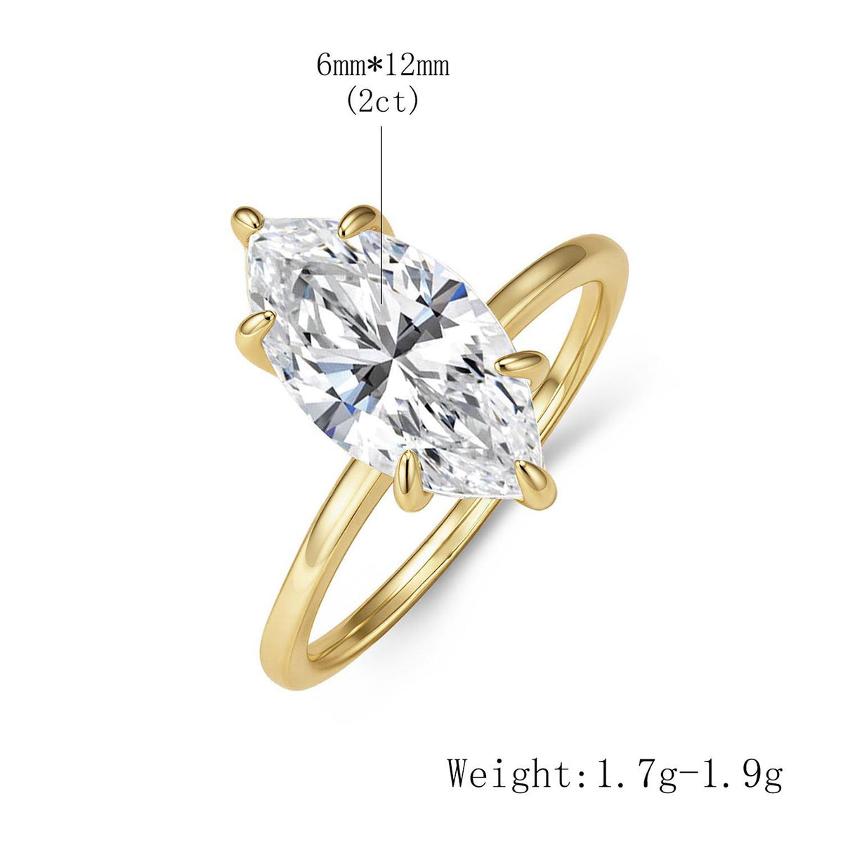 Marquise Moissanite Solitaire Ring – image 6