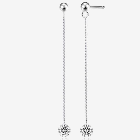 Moissanite Long Threader Earrings – image 5