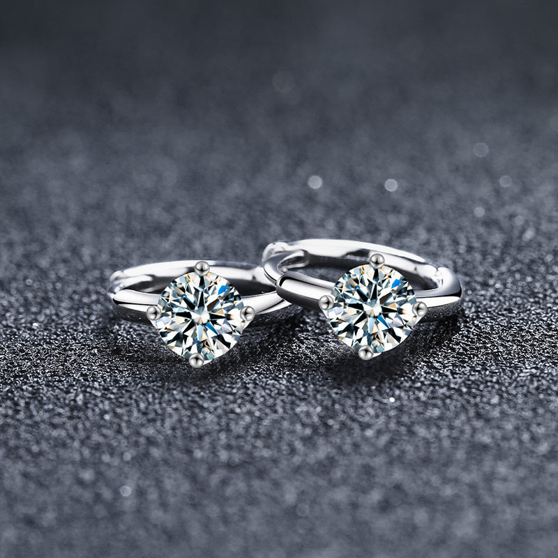 Minimalist Four-Prong Moissanite Studs