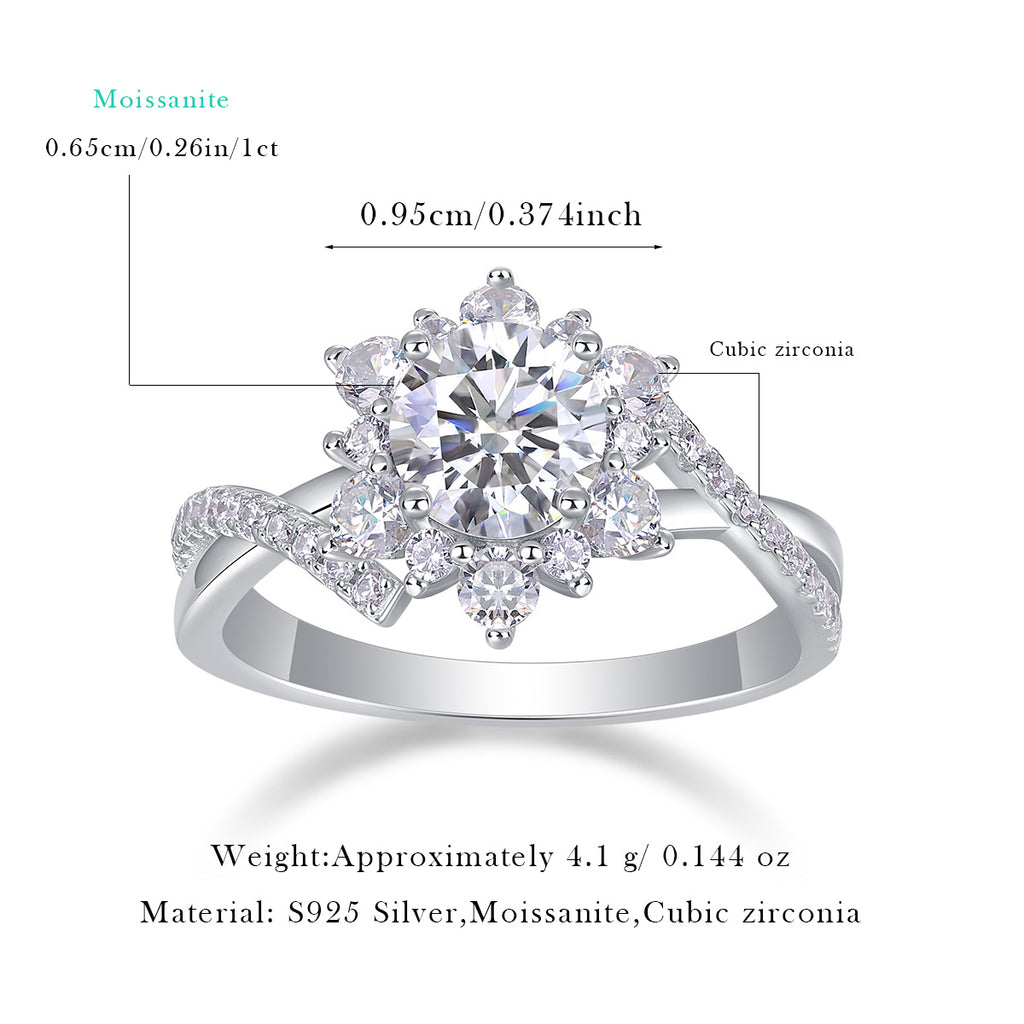 Moissanite Solid-Band Ring YCR428 – detail view 3