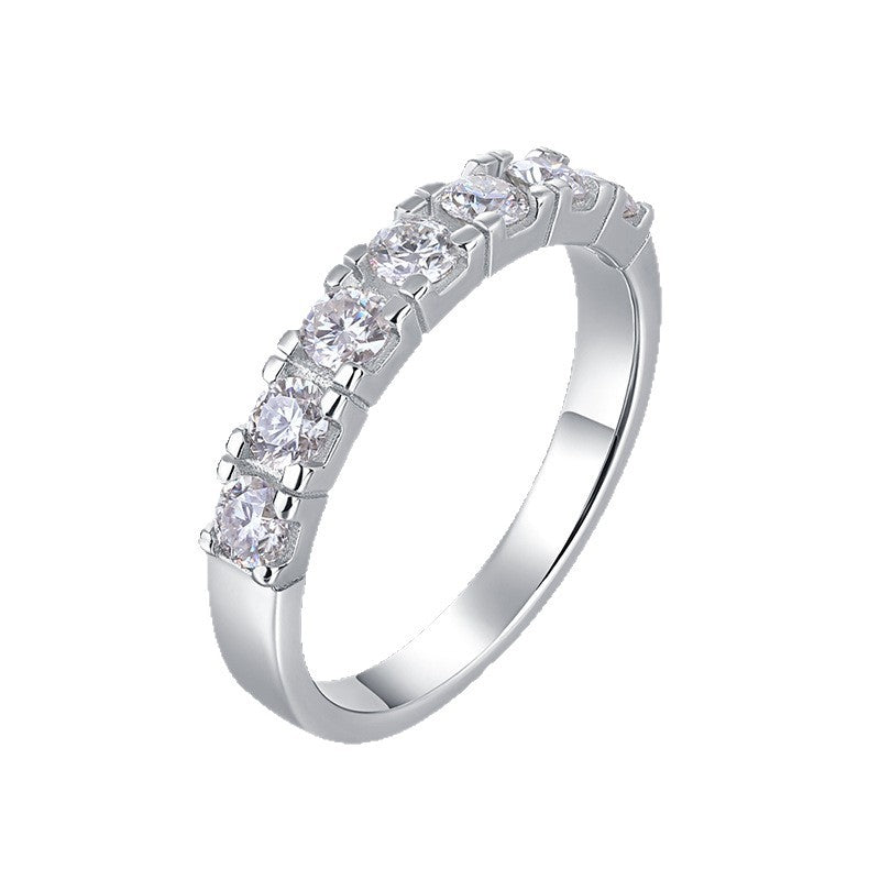 Moissanite Solid-Band Ring YCR524 – detail view 3