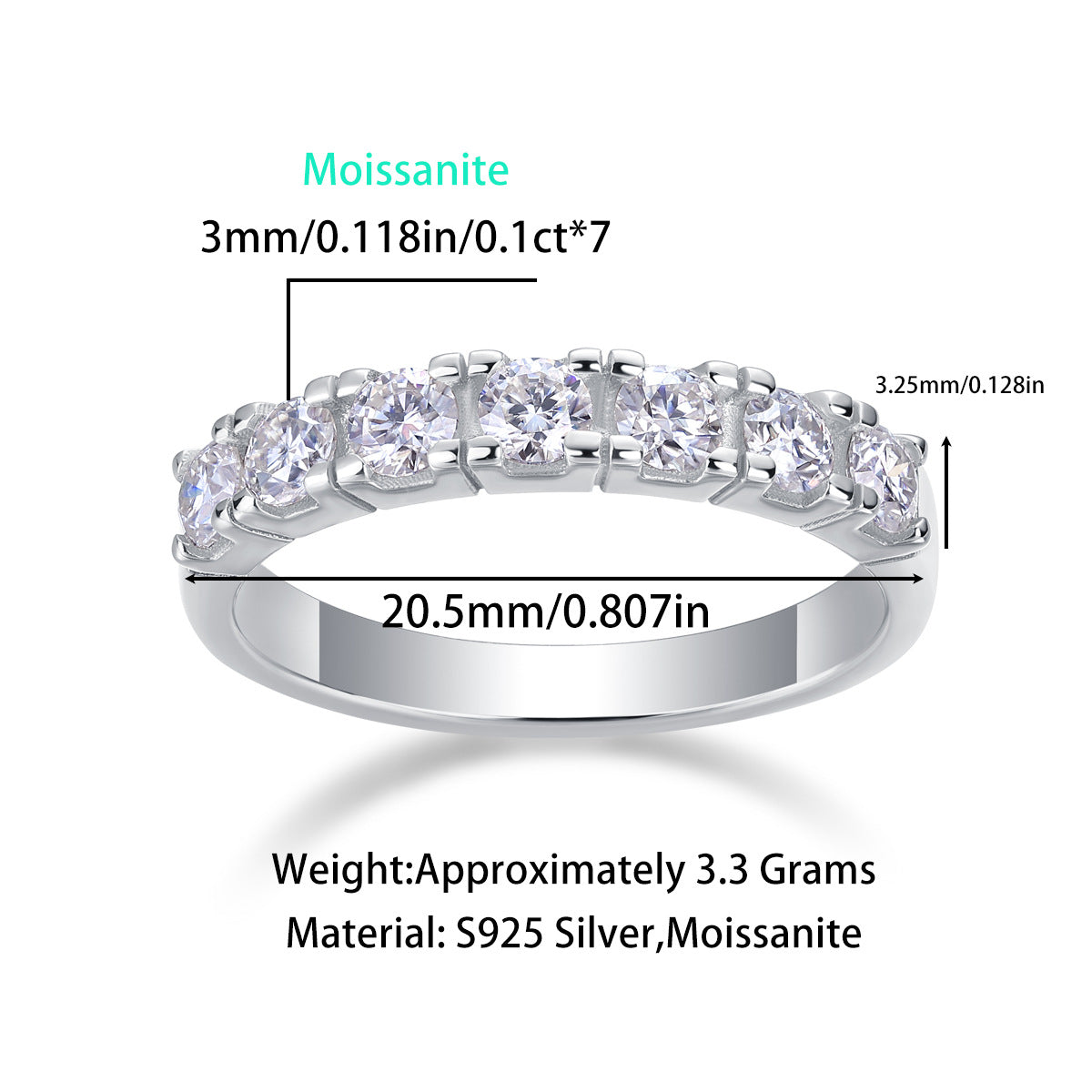 Moissanite Solid-Band Ring YCR524 – image 4