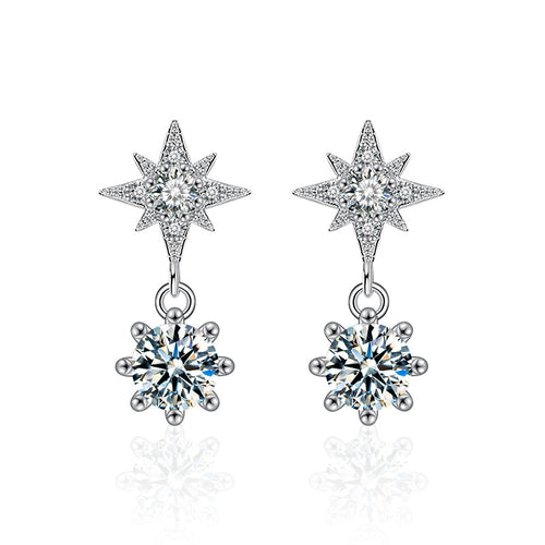 Moissanite Star of David Earrings