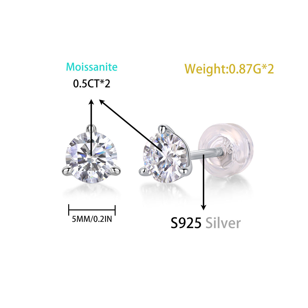 Moissanite Stud Earrings YCE609 – image 4