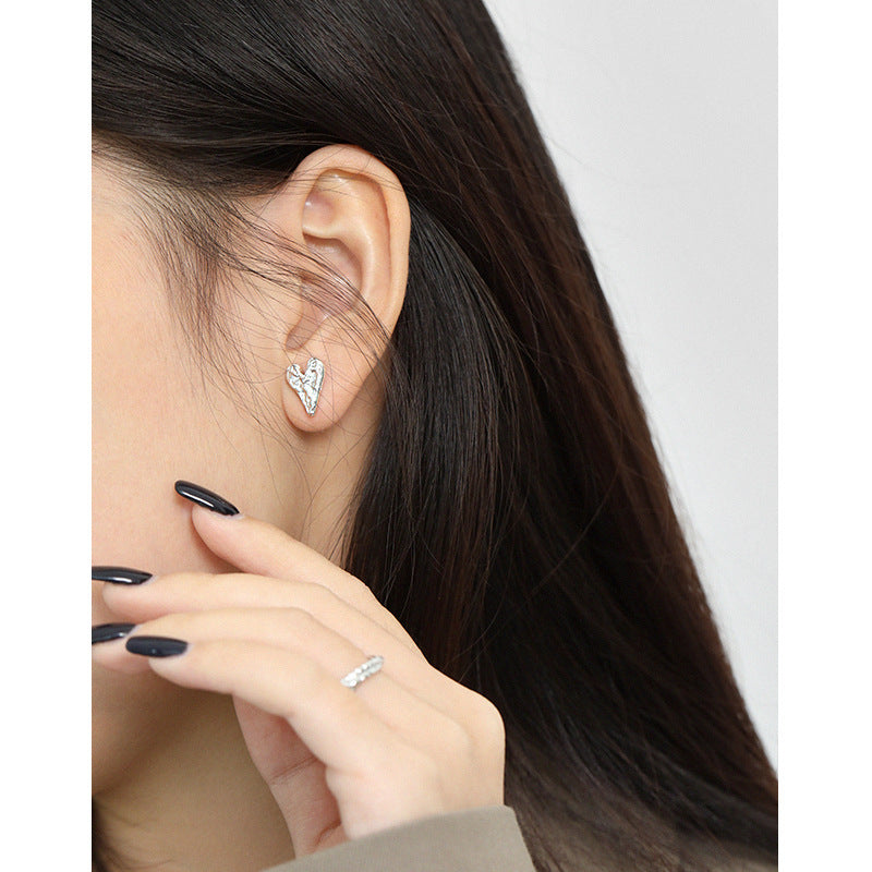 Molten Heart Stud Earrings – image 4