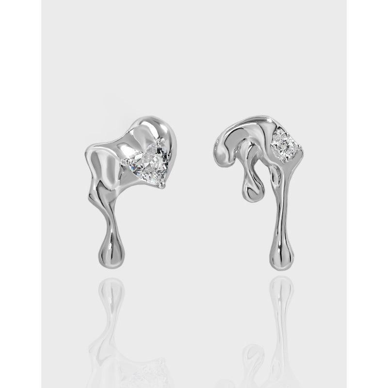 Molten Heart CZ Stud Earrings – stud earrings in bulk
