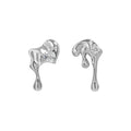 Molten Heart CZ Stud Earrings – image 7
