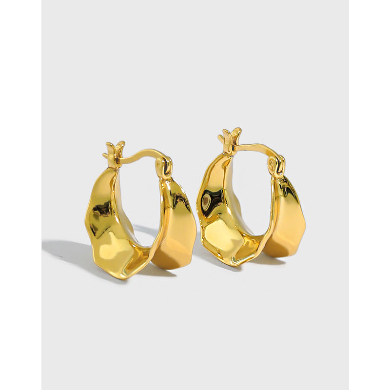 Organic Molten Hoop Earrings