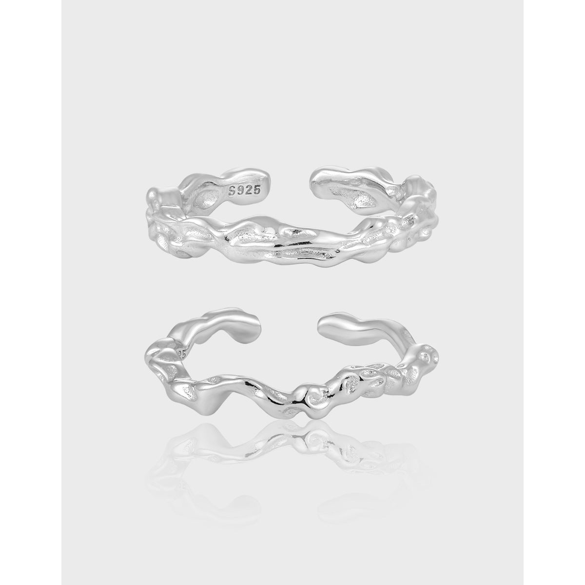 Organic Molten Textured Open Ring