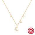 Celestial Moon Star CZ Charm Necklace – image 5