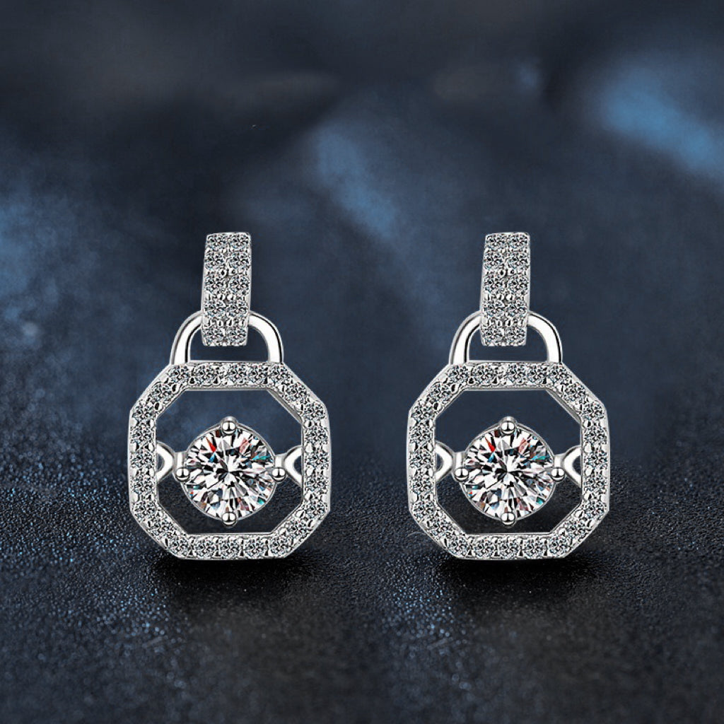 Bezel Square Moissanite Drop Earrings – wholesale moissanite jewelry