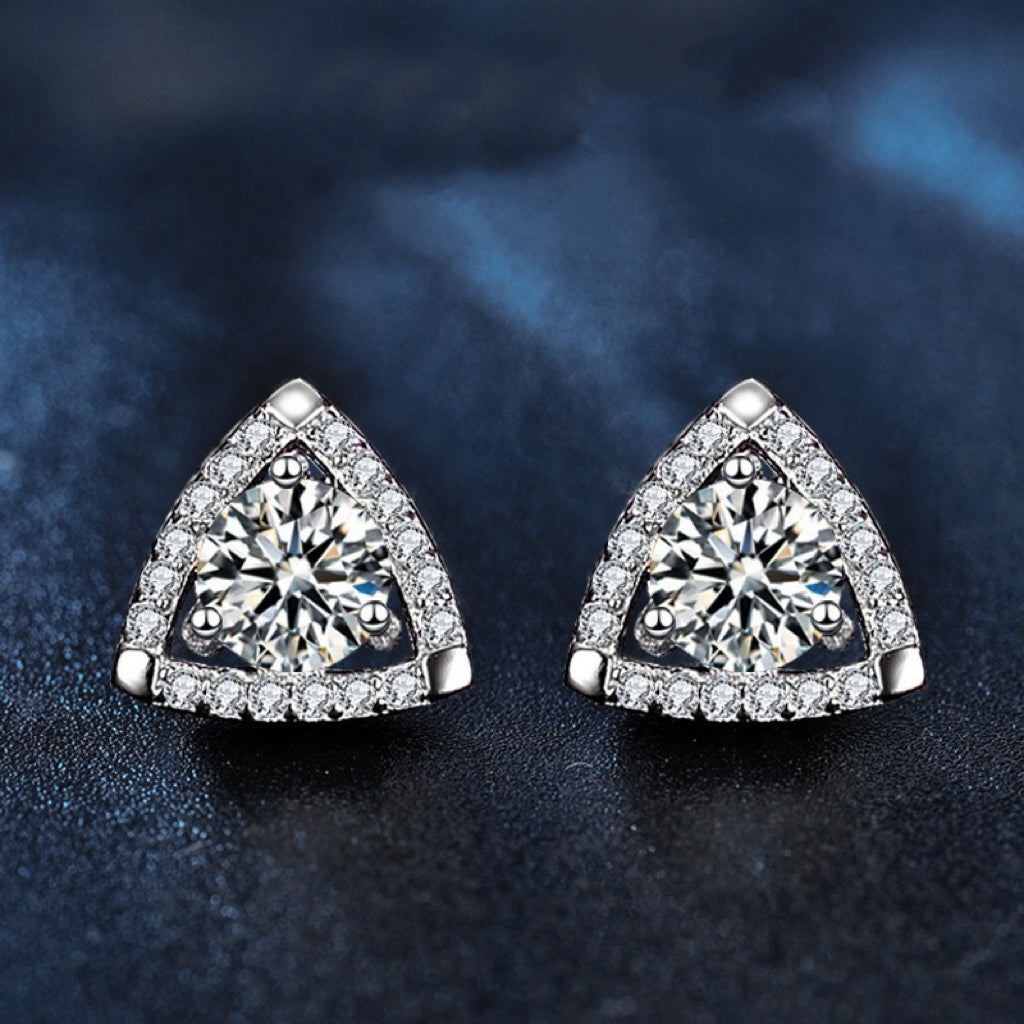 Triangle Moissanite Stud Earrings – wholesale moissanite jewelry