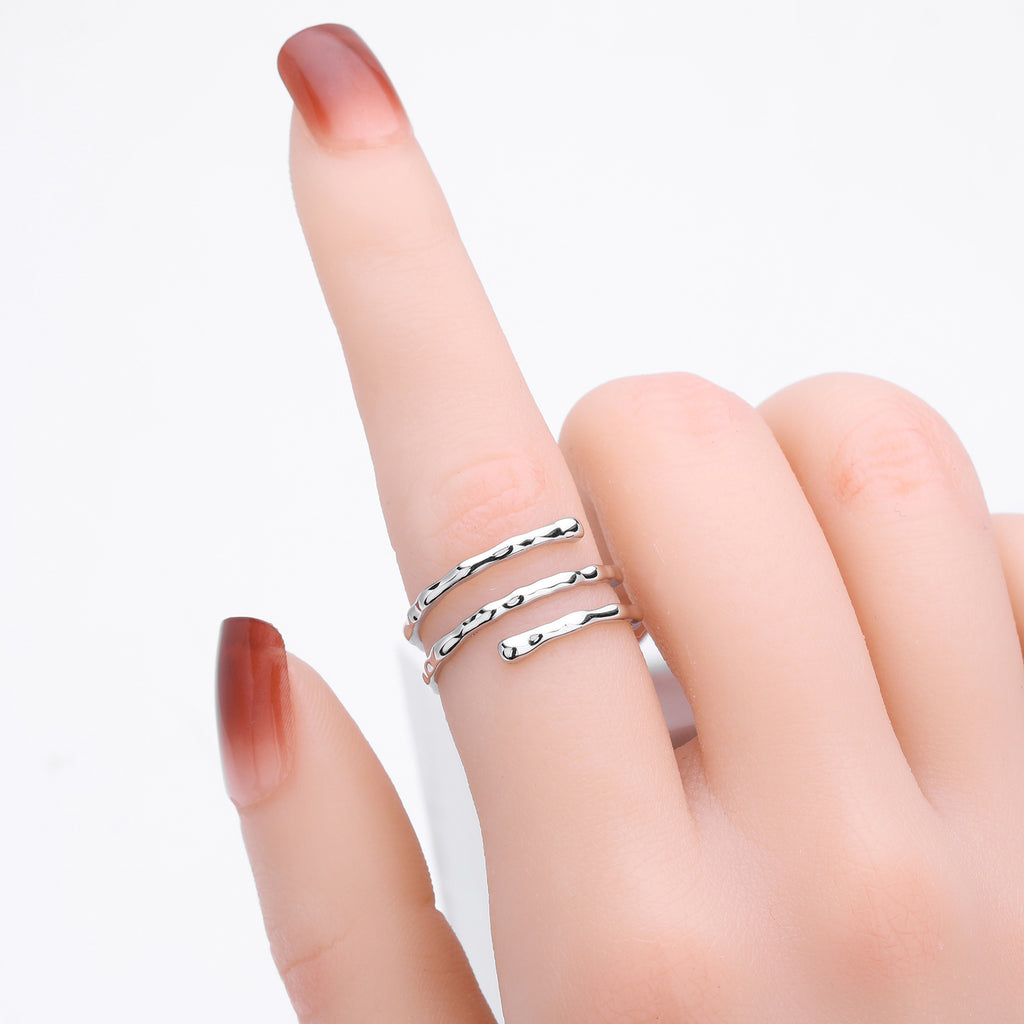 Multi-Layered Pleated Ring – wholesale silver rings