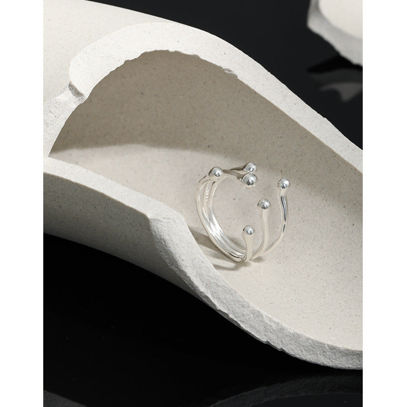 Multi-Strand Ball-End Wrap Ring – wholesale silver rings