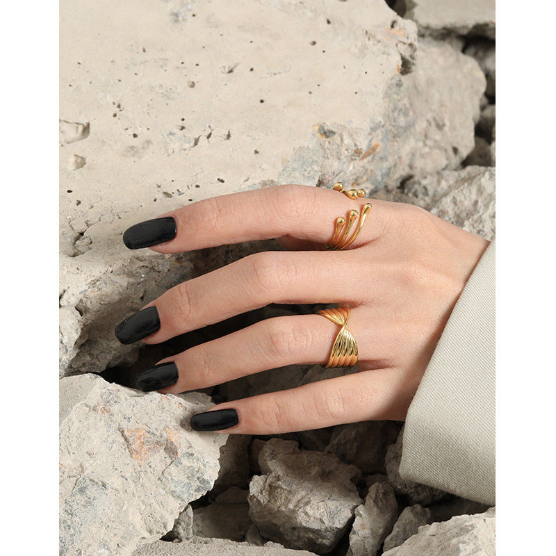 Multi-Strand Ball-End Wrap Ring – detail view 3