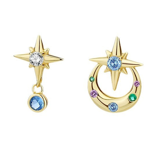 Multicolored Zircon Drop Earrings