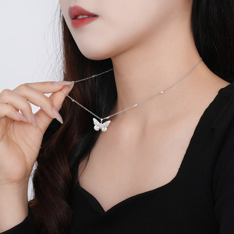 Colorful Zirconia Butterfly Necklace – image 5