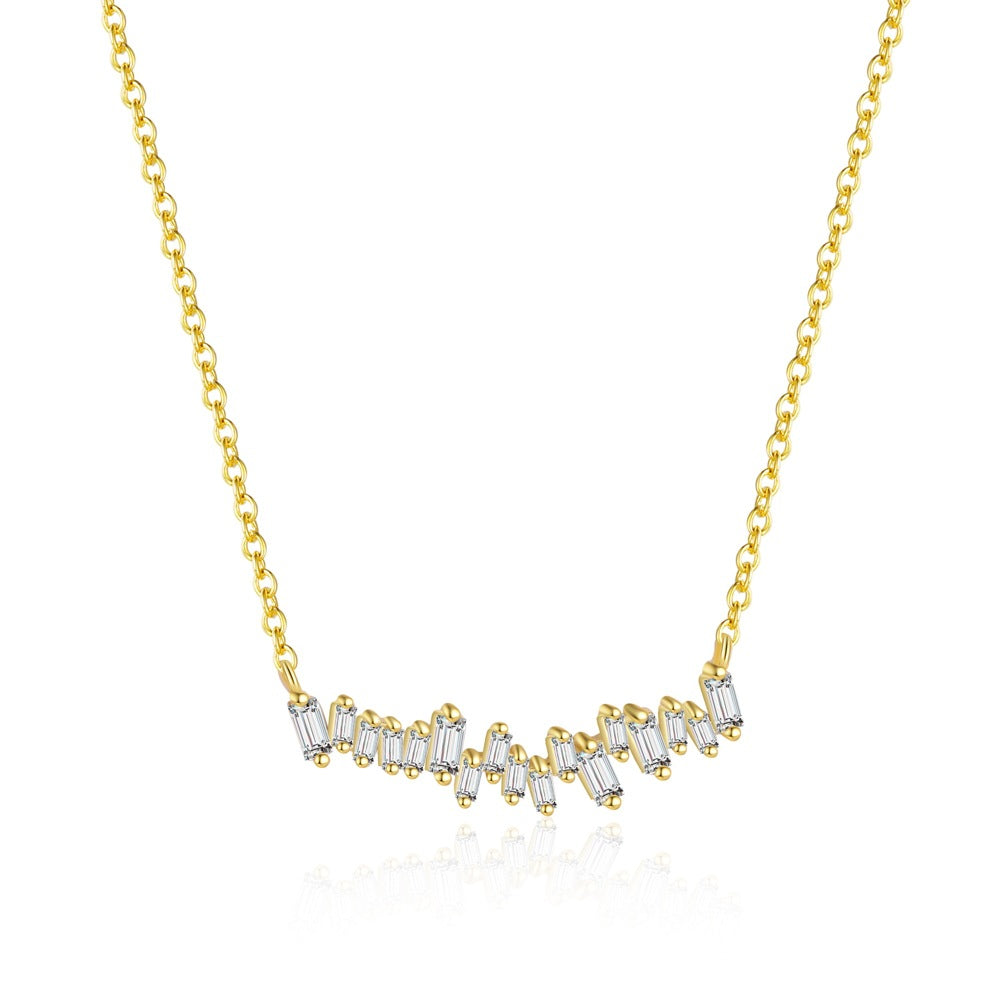Necklace with Micro-Set Sparkling Zirconia – wholesale silver necklaces