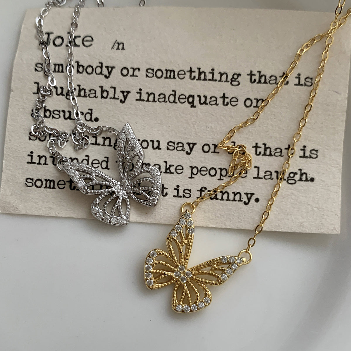 Micro-Set Zirconia Butterfly Necklace – image 5