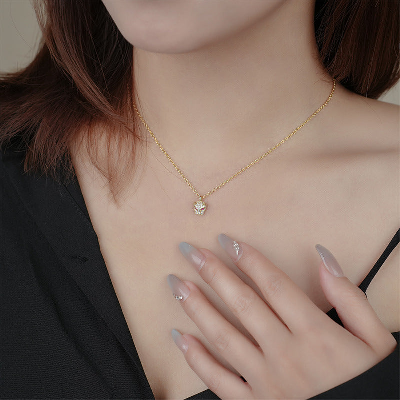 Micro-Set Zirconia Necklace YCN530 – detail view 3