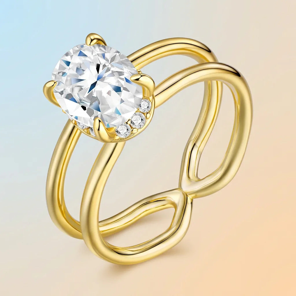 New Chinese Style Moissanite Ring